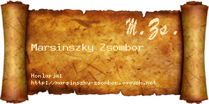 Marsinszky Zsombor névjegykártya